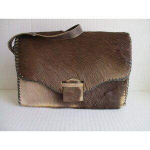 *Rare PYMSA Brown Pony Hair Purse Genuine Leather Tooled - Mexico